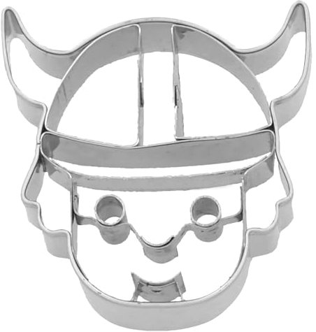 Birkmann, Ausstechform Wikingerkopf, 5 cm, Edelstahl, mit Innenprägung, hochwertige Qualität
