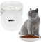 Peppapet 10 Pcs Cat Bowls, Wide & Shallow Cat Plates for Whiskey Fatigue Relief, 15cm/6’' Ceramic Cat Feeding Dishes Cute Fish Bone Design, Wet & Dry Food Feeding Bowls for Kittens, Cats, Puppies