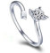 SJDOFU Damenring 925 Sterling Silber 5A Weißer Stein 12 Sternzeichen Aszendent Verstellbarer Ring Geburtstagsgeschenk (Schütze)