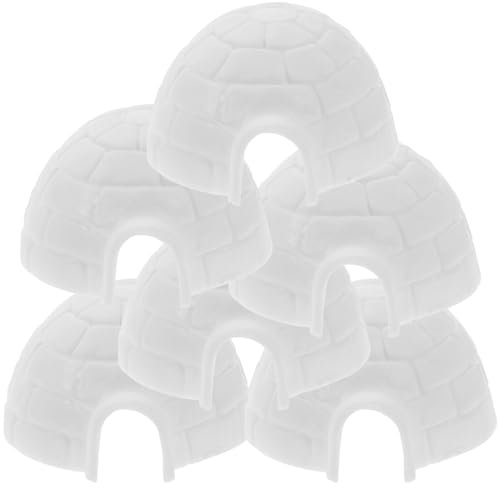 ABOOFAN Mini-Iglu-Spielzeug 6-Teiliges Iglu-Figuren-Eishaus-Figuren Polar-Spielset Kuchendekoration Winter-Feengarten-Zubehör Puppenhaus-Mikro-Landschaftsdekoration