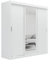 ELUKS OVI Double Sliding Doors Wardrobe with Mirror Furniture for Bedroom Living Room and Hall Wardrobe Organizer Width 100cm/120cm/150cm/180cm/200cm (White, 200cm)