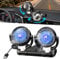 Exsivemy Auto Ventilator, USB Ventilator, 360 ° Drehbarer Doppelköpfiger Ventilator, 2 Geschwindigkeiten Doppellüfter, Autolüfter, Auto Kfz Lüfter für LKW Van SUV RV (schwarz-1)