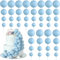 BOUBONI 48 Pcs Balls Cake Topper Decorations Balloon Cupcake Toppers Foam Cake Topper Balls Cake Balls Decorations for Birthday Party Wedding (Light Blue)