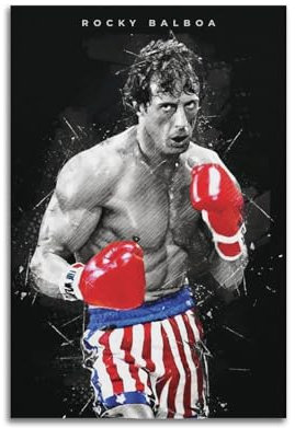 Rocky Balboa Filmposter, Kunstdekoration, Wandposter, Dekoration, Innenposter, Druck, Dekoration, Bar, Restaurant, Dekoration, Ästhetik, Poster, Wohnzimmer, Poster, 30 x 45 cm, ungerahmter Stil