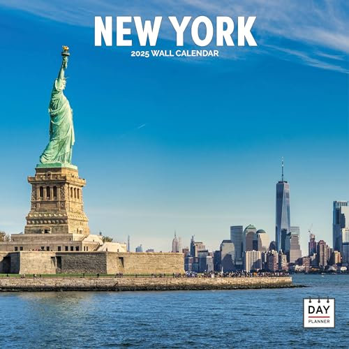 Dayplanner Publishing New York Kalender 2025, großer quadratischer Wandkalender, 16 Monate, New York Geschenk Reisekalender