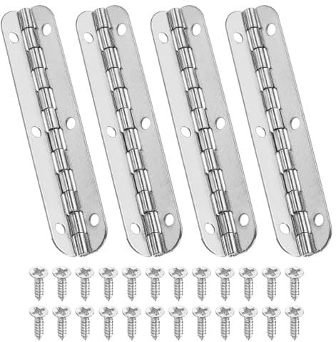 PATIKIL Small Piano Hinge 2.6 x 0.6, 4 Pack Mini 90-Degree Jewelry Box Hinges with Screw for Jewellery Wooden Boxes, Silver