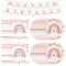 Ensemble de vaisselle de fête arc-en-ciel 40 pièces, assiettes en carton rose, 20 serviettes arc-en-ciel + 20 assiettes de fête d'anniversaire, vaisselle jetable pour garçons et filles