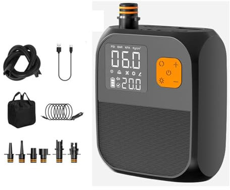 AWHAO Bomba de Aire, compresor de Aire, Herramienta sólida portátil, Equipo de inflado Multifuncional, inflador para Canoa, Tabla de Paddle de Playa, a