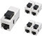 FGB Lot de 5 modules Keystone Cat7 10 Gbps RJ45 blindé Keystone femelle réseau panneau de brassage Keystone Ethernet coupleur réseau connecteur réseau (5 pièces, argenté)