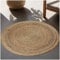 tectake® Teppich rund, handgewebt, aus Jute im Boho Deko, pflegeleichter Teppich für Wohnzimmer Deko modern, im Schlafzimmer, für Badezimmer, im Kinderzimmer, als Küchenteppich oder Läufer - Ø 60cm