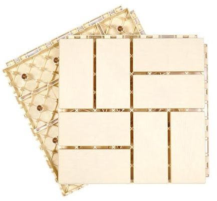 Resistente Azulejo cuadrado for cubierta de patio, suelo de plástico de imitación de madera, 12x12 pulgadas, azulejo compuesto entrelazado for bricolaje, for todo tipo de clima, for porche, piscina, b