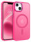 BENTOBEN Coque Magnétique pour iPhone 13/iPhone 14 Compatible avec Magsafe Etui de Bumper Protection Antichoc,Dos Mat Translucide Arrière Anti Rayures Housse iPhone 14/13 6.1-Rose Rouge