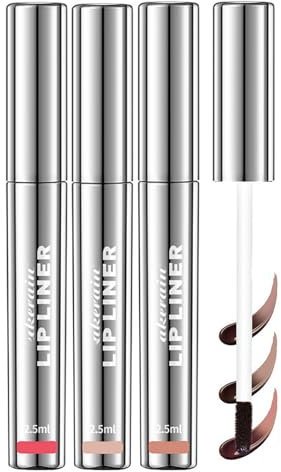 3 Colors Lip Liner Stain Peel Off - Lip Liner Stain with Matte Finish - Long Lasting,Waterproof Nude Lip Stain - Highly Pigmented Lipstick Makeup for Women Girls(Rose Pink,Neutral Mauve,Brown)