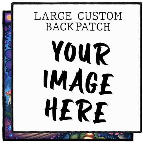 Groß Individuell 7.6cm–25cm Quadrat Aufnäher | Personalisiert Rückenpatch mit Wunschmotiv, Bild, Foto, Logo | Selbst gestalten Patch für Kleidung, Jacke | Custom Bedruckt Iron On Back Patches (25.4cm)