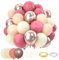 Palloncini Compleanno Rosa Gold, 52 Pezzi Palloncini Rosa e Bianchi da 12 Pollici Metallizzati Beige Bianchi per Decorazioni Compleanno Bambina Comunione Battesimo Matrimonio Baby Shower