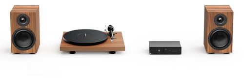 Pro-Ject Colourful Audio System 2, True Analogue HiFi Stereo System, All-In-One Hi-Fi Set including Debut EVO 2 Turntable, MaiA S3 Integrated Amplifier, and Speaker Box 5 S2 (Walnut)