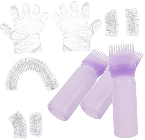 VALICLUD 1 Set insieme di colore dei guanti coloranti per kit per tinture per viola bottiglie di olio per forniture per parrucchieri plastica