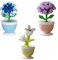 Cheerix Set di 3 mattoncini per bonsai, per piante grasse e bonsai, collezione botanica, fiori, set di giocattoli da costruzione, mini fiori, decorazione botanica, mattoncini da costruzione