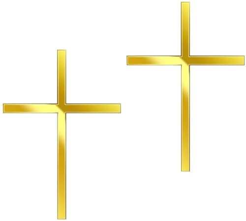 2 Stück Kuchendeko Kreuz Cake Topper,Tortendeko Kommunion,Cake Topper Kommunion,Mädchen Junge Torte Firmung Acryl Dekoration,Goldenes Kreuz Tortendeko,für Hochzeit Geburtstag Party Tauftorte