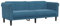 Eleganz 3-Sitzer Futon Sofa Blau Samt - Modernes Wohnzimmer Sofa mit weichem Veloursstoff, Platzsparend für kleine Räume, Bequem & Langlebig