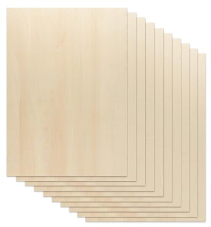 10 placas de madera contrachapada de 3 mm, madera de tilo, 420 x 297 mm x 3 mm, madera contrachapada de abedul, placa de madera, para pintar, trabajar con láser, manualidades, modelismo