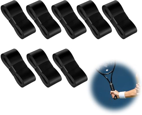 Griffband Tennisschläger, 8 Stück Griffband Selbstklebend, Griffband Badmintonschläger Rutschfestes Anti Schweiß Saugfähiges Tennis Griffband für TennisschläGer Badminton SchläGer Golfstange (Schwarz)