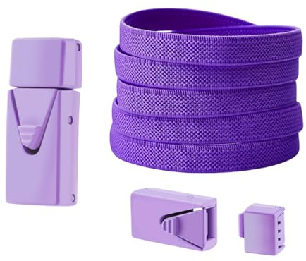 Gissroys Lacci Elastici Regolabile Con Chiusure Fibbia 8 Mm X 100 Cm Sneakers Pizzo Per Bambini E Adulti Scarpe Per Sneakers, Lilla, taglia unica