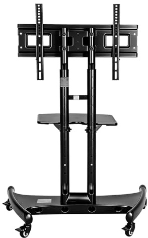 EcoGleam Portable Floor Television Stand for 32 To 75 Inch LED/LCD/OLED TVs Rolling Floor TV Trolley with Wheels with Shelf Max Load 45kg Hight Adjustable