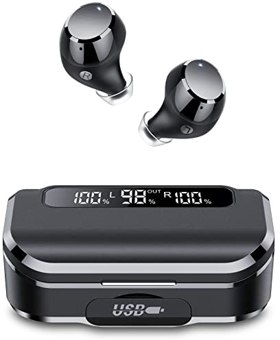 Auriculares Bluetooth 2026, auriculares in-ear inalámbricos Bluetooth 5.3 con micrófono de cancelación de ruido, auriculares estéreo HiFi de 128 H con graves profundos, IP7 resistentes al agua