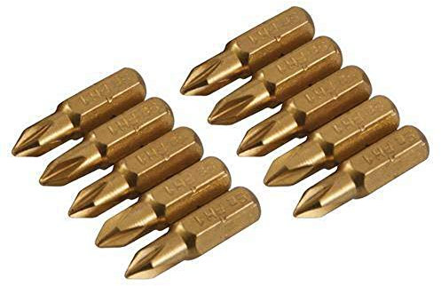 Silverline 934108 Phillips Gold Screwdriver Bits Number 1 - Pack of 10