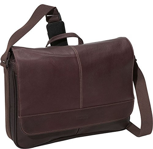 Kenneth Cole REACTION Risky Business Messenger Umhängetasche aus kolumbianischem Leder für Laptop und Tablet, Dunkelbraun, Einheitsgröße, Modern