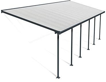 Palram Canopia by Terrassenüberdachung Alu Feria 3X9.15 Polycarbonat Hohlkammerplatten Pergola 915 x 300 cm Grau zur Überdachung ihrer Terrasse