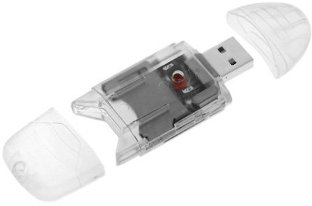 [3 Pack] eTECH Collection USB 2.0 SD/SDHC Memory Card Reader / Writer -- support SanDisk Kingston 32GB 16GB 8GB 4GB 2GB SDHC, SD, MMC, Ultra SDHC, Extreme SDHC (Card Reader ONLY, NOT for SDXC) (Clear)