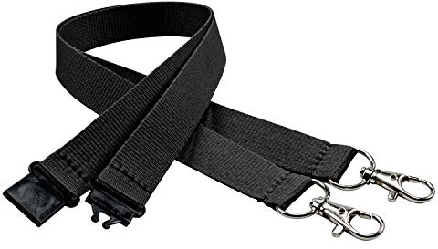 linie zwo ®, 10er Pack Schlüsselbänder 20 mm, 2x easy going Haken, Sicherheitsverschluss, Schwarz