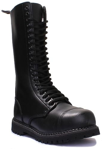 Grinders King CS Steel Toe 20 Eyelet Lace up Boot Black Size: 7 US