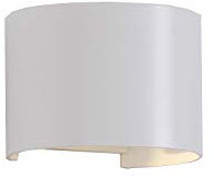 Aplique exterior impermeable MANTRA DAVOS LED 12W - 3000K - 1100 LMS. Redondo. 10 cm de altura. Color blanco