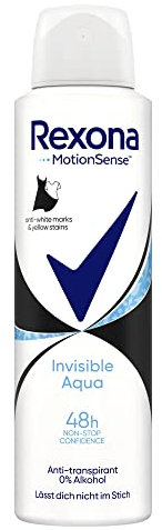 Rexona MotionSense Deo Spray Invisible Aqua Anti Transpirant mit 48 Stunden Schutz gegen Körpergeruch und Achselnässe 150 ml