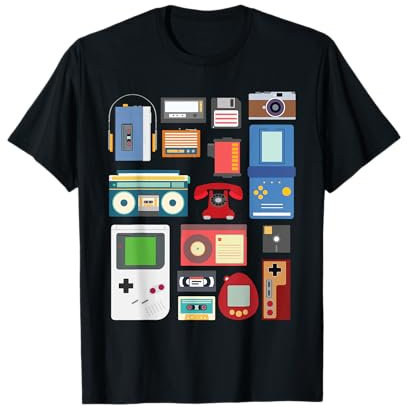 Rétro / Vintage technologie des années 90 vieux gadgets cadeau T-Shirt