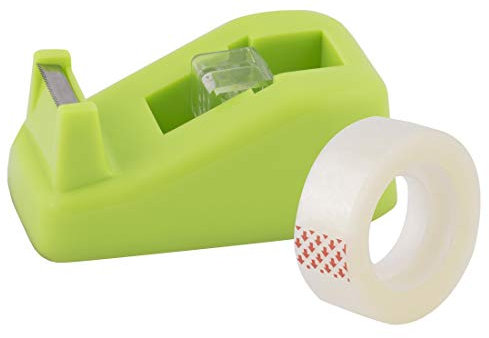 D.RECT Klebebandabroller 8005 Klebebandspender Grün– Hochwertiger Tischabroller Klebebandbreite: bis 19 mm Klebebandlänge bis 33 m - Inkl. 1 Rolle Klebefilm D.RECT Tape 19 mm x 33 m
