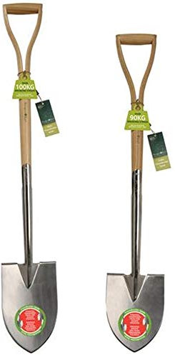 Wolvercroft Garden Centre Burgon & Ball RHS Groundbreaker Spaten aus Edelstahl (groß und klein)