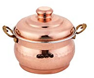 Karaca Mesopotamia Copper Mini Pot 8 cm, Tri-Laminate Casserole Made of Stainless Steel, Aluminium and Copper, Mini Saucepan/Sauce Serving Pot, Stainless Steel, Beige Mini Copper Pot