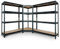 Rivet Schwerlastregal Regalsystem anthrazitgrau, 1 Eckregal (180x90x45x64,5cm, 250kg) und 2 Steckregale (180x120x45+180x150x45cm, 250kg) 4 HDF-Böden
