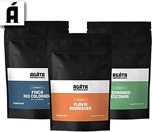 AGÁTA Rösterei Direct & Fair Trade Specialty Coffee - Gemahlene Espresso Bohnen 3x250g - Frisch Geröstet - Geschenk-Idee Probierset (Gemahlen, 750g)