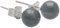 Edelstein Ohrstecker in 925er Silber | Kugel/Perle 6 mm Durchmesser | Ohrringe mit Verschluss (Hämatit)