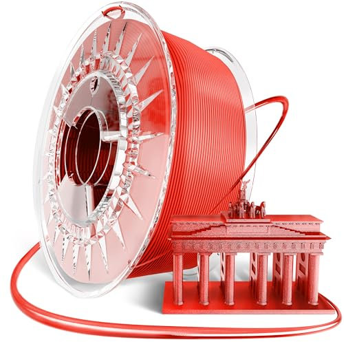 Vision 3D® Filament - [1KG Spule] 3D Drucker Filament 1.75 - Biologisch abbaubar & sauber gewickelt - kompatibel mit FDM 3d-Druckern incl. Slip Bag (Rot)