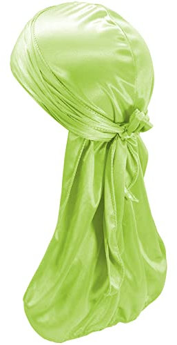 Hairizone Seidiger Durag Headwrap Doo Rags für Herren, Wellen, Grün