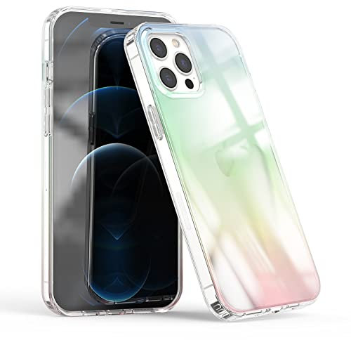 Asgens Kompatibel mit iPhone 12 Pro Max 6,7 Zoll Laserhülle, Regenbogen Laser Schillernde Bling Glitzer Luxus Hülle Schutzhülle für iPhone 12 Pro Max 6,7 Zoll Mädchen Frauen