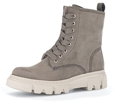 Gabor Damen Combat Boots, Frauen Stiefeletten,Wechselfußbett,Best Fitting,warm,gefüttert,Stiefel,Bootee,Booties,Oliv (Panna),37.5 EU / 4.5 UK