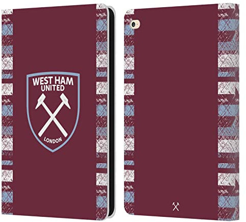 Head Case Designs Offizielle West Ham United FC Home 2022/23 Crest Kit Leder-Wallet-Hülle Kompatibel mit Apple iPad Air 2 (2014)