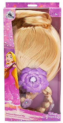 Disney Store Offizielle Kinderperücke Rapunzels Zopf, Rapunzel – Neu verföhnt, Kostüm, echt aussehender goldener Zopf mit schimmernden Highlights und floralen Applikationen, Einheitsgröße